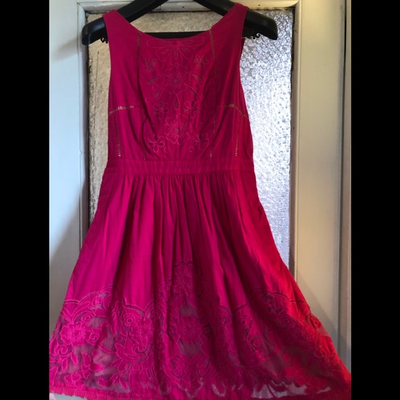 Fuchsia Anthropologie Lace Dress - Picture 1 of 4